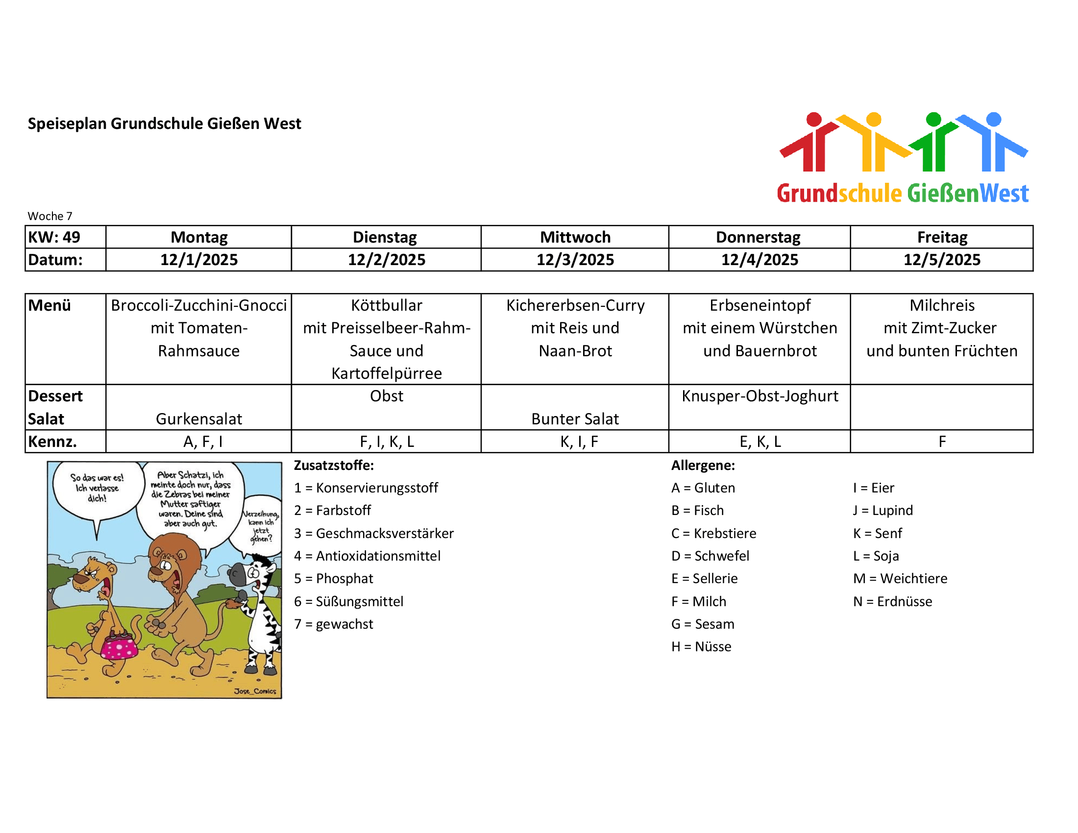 2025 49 Speiseplan Woche 7